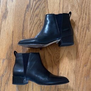Madewell Black Leather Chelsea Ankle Boots